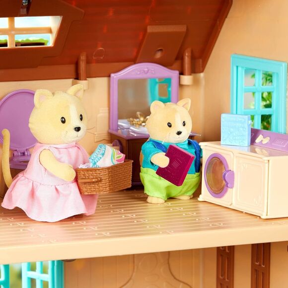 Lil Woodzeez Cat Family Whiskerelli Kitties Animals Toy Set Posable Book Playset - Picture 5 of 8